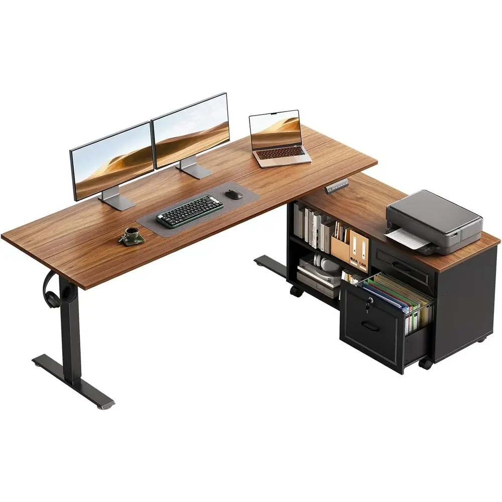 مكتب كهربائي على شكل حرف L مقا - مراجعة Office Furniture Desk وسعره