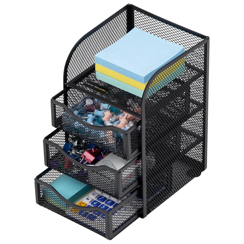 منظم ملحقات المكتب مع درج، سلة - مراجعة Paper Basket Mesh وسعره