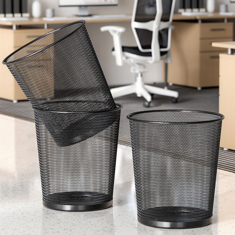 سلة مهملات معدنية سوداء كبيرة  - مراجعة Paper Basket Mesh وسعره