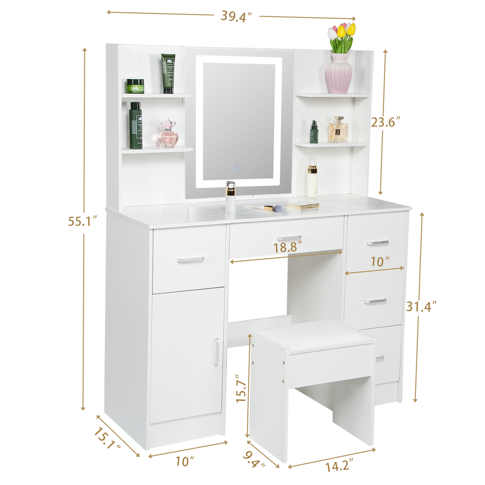 طاولة تجميل مزودة بإضاءة LED،  - مراجعة Office Furniture Credenza وسعره